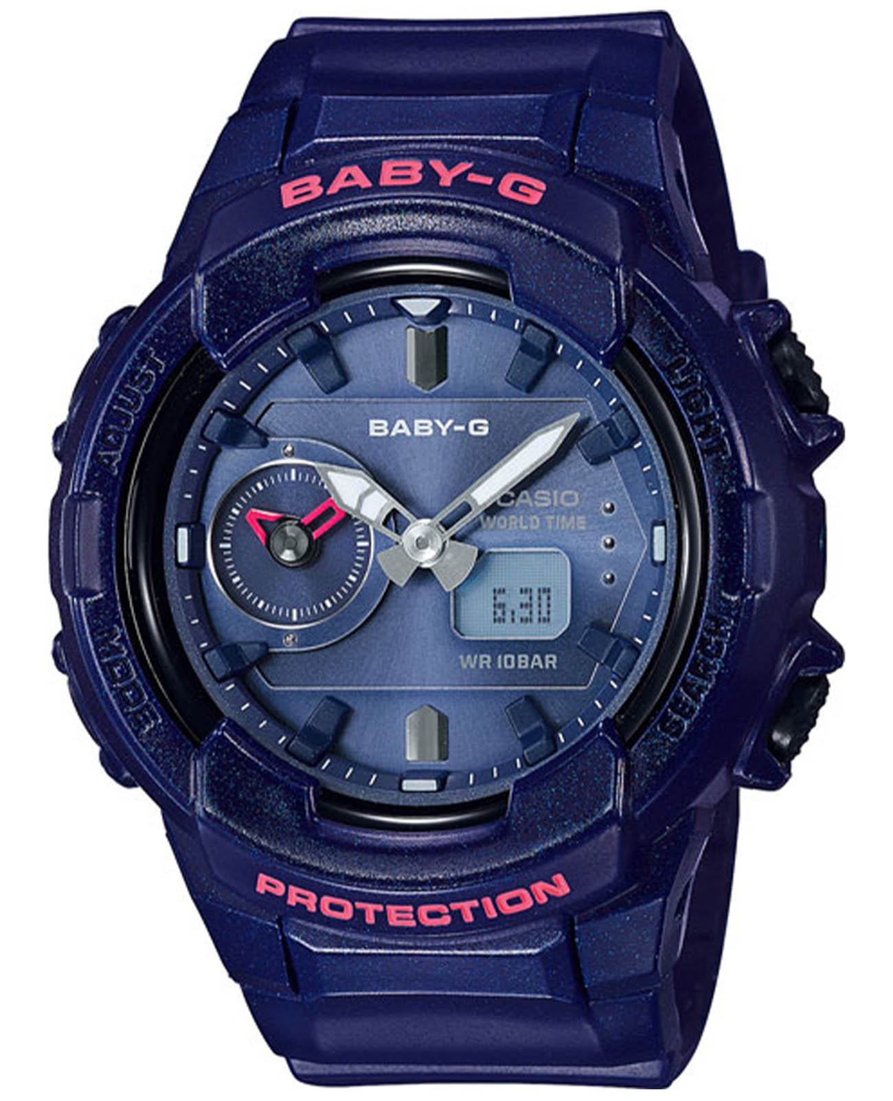 Casio Casio Baby-G BGA-230S-2A  BGA-230S-2A кварцевые женские часы синий циферблат, браслет полимер — вид спереди