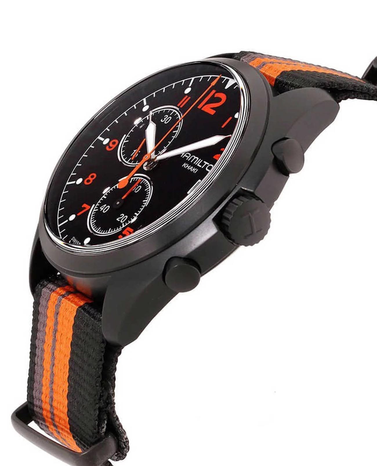 Hamilton Hamilton Khaki Aviation Pilot Pioneer Chrono Quartz H76582933, khaki aviation швейцария мужские часы на браслете тканевый боковой вид