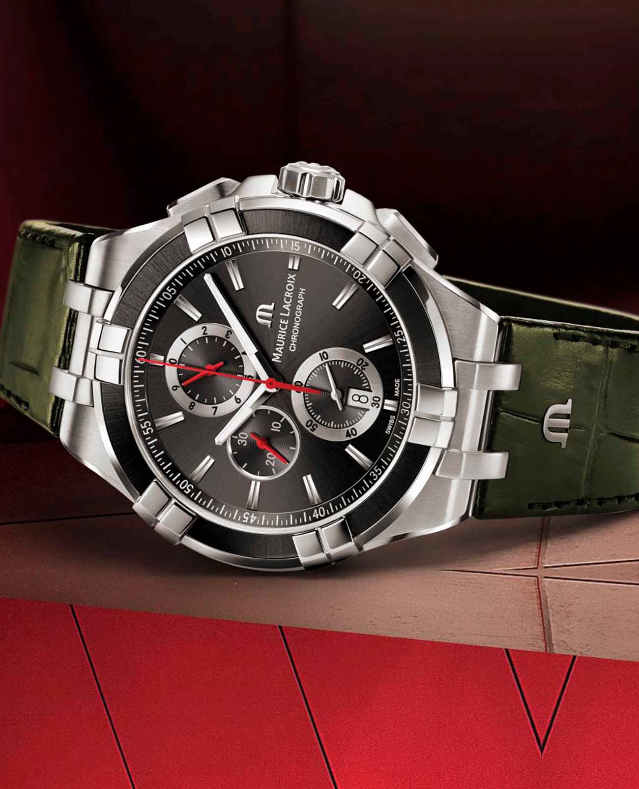 Maurice Lacroix Maurice Lacroix Aikon Chronograph AI1018-PVB21-330-1 , наручные мужские часы фото под углом