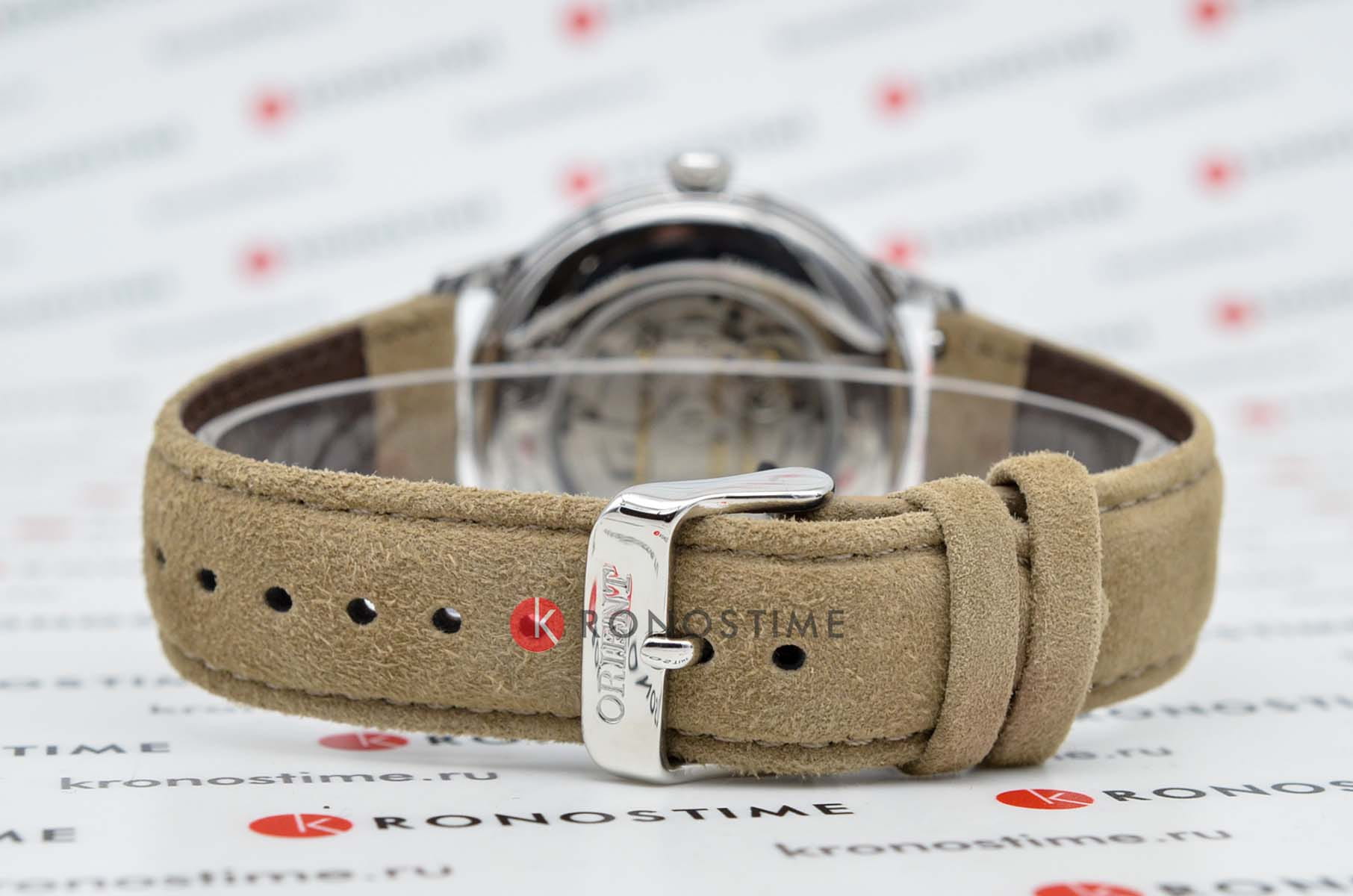 Orient Orient Sun & Moon RA-AK0808S (RN-AK0808S) механические мужские часы часы крупный план бежевый циферблата