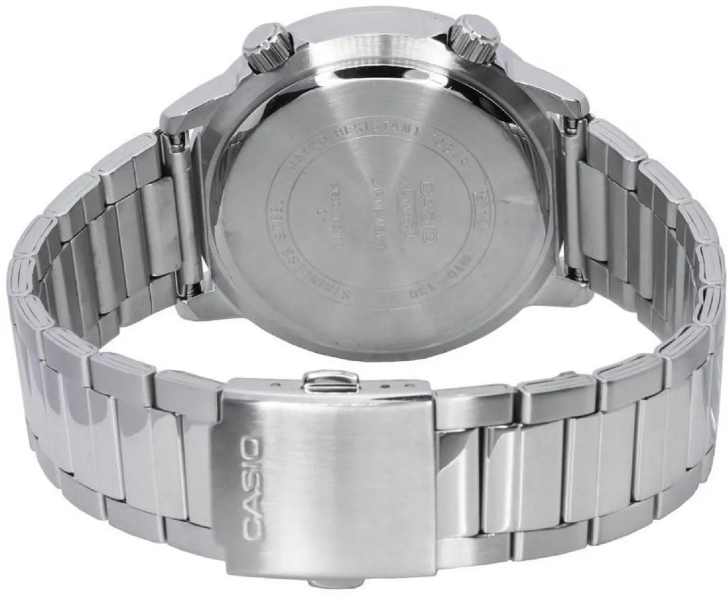 Casio Casio MTD-130D-1A,  япония мужские часы на браслете нержавеющая сталь боковой вид