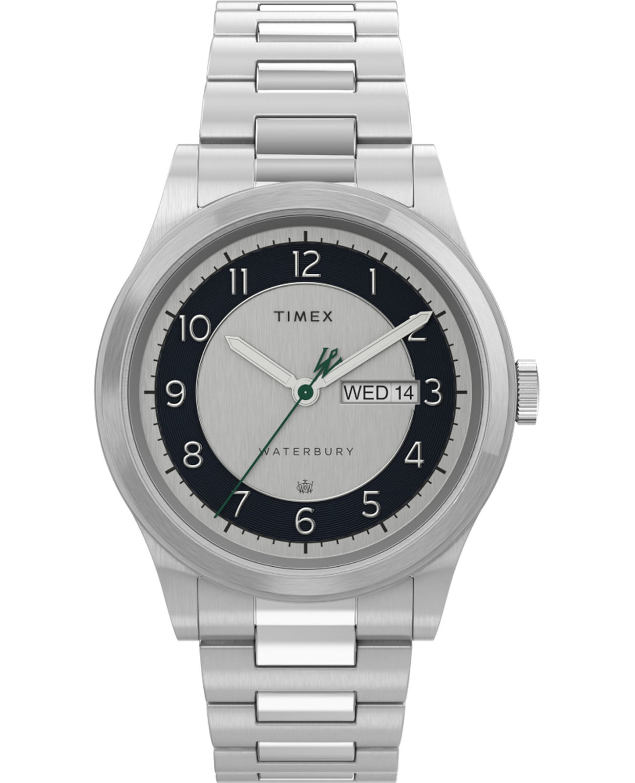 Timex Timex Waterbury Traditional TW2U99300  TW2U99300 кварцевые мужские часы белый циферблат, браслет нержавеющая сталь — вид спереди