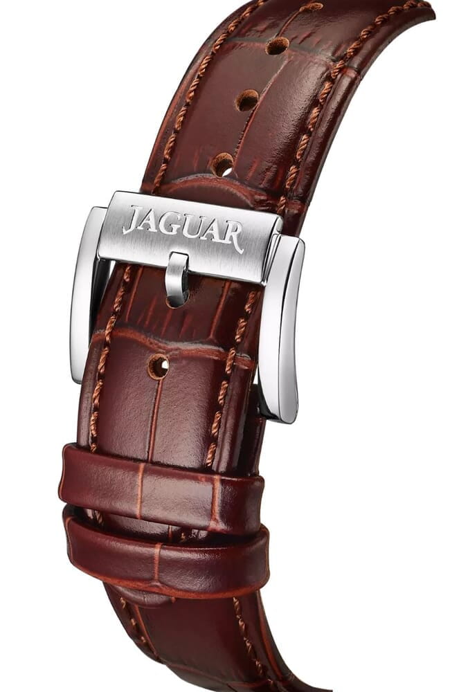 Jaguar Jaguar Le Chronographe J975/4,  швейцария мужские часы на браслете кожаный боковой вид