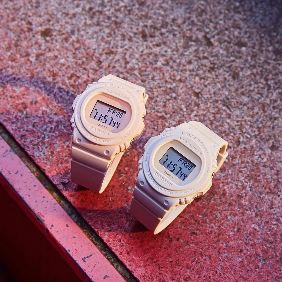 Casio Casio Baby-G BGD-570-7DR (BGD-570-7) электронные женские часы часы крупный план белый циферблата