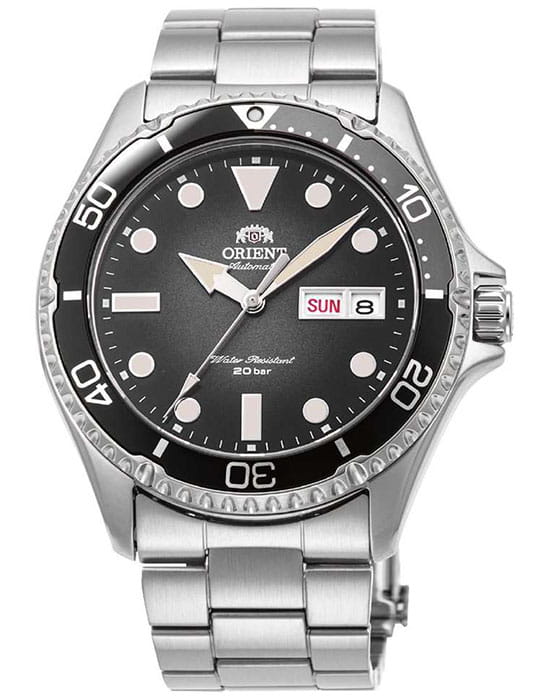 Orient Orient Mako Kamasu RA-AA0810N (RN-AA0810N)  RA-AA0810N механические мужские часы серый циферблат, браслет нержавеющая сталь — вид спереди