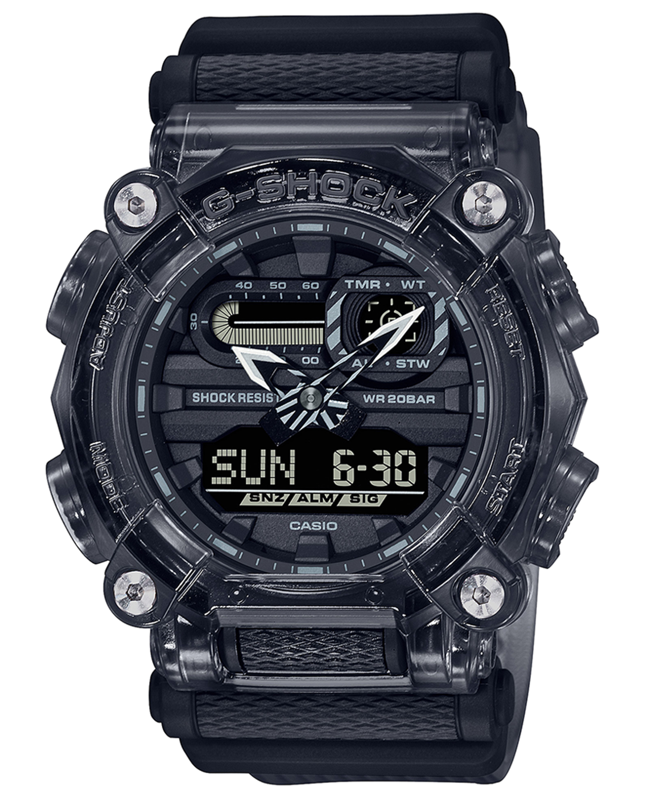 Casio Casio G-Shock GA-900SKE-8A GA GA-900SKE-8A электронные мужские часы черный циферблат, браслет полимер — вид спереди