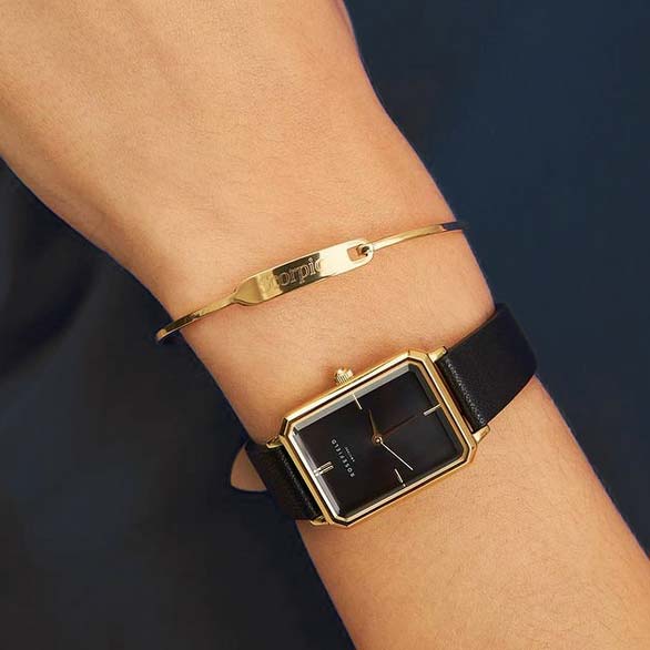 Rosefield Rosefield The Octagon OBSBG-O49  — детали корпуса и кожаный