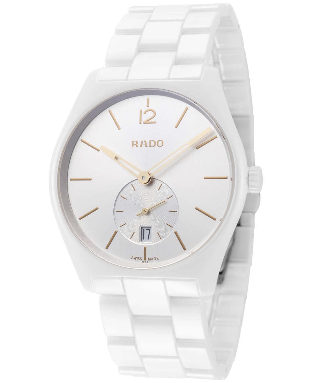 Rado Rado Specchio R27082012  R27082012 кварцевые мужские часы белый циферблат, браслет керамика — вид спереди