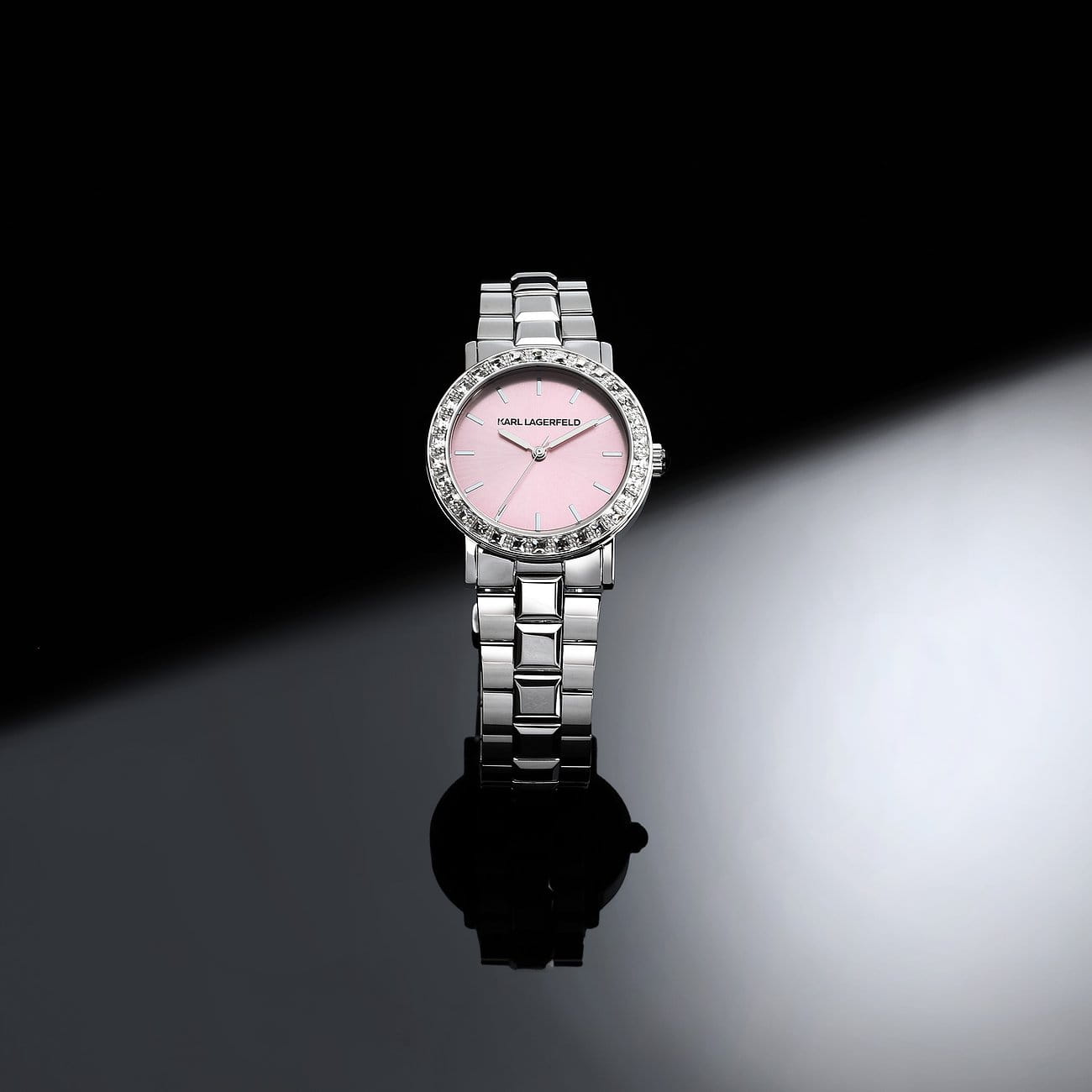 Karl Lagerfeld Karl Lagerfeld Crystals R0553100512 женские часы розовый циферблат на запястье