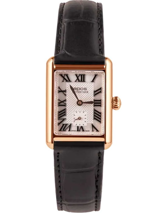 Epos Epos Ladies 8002.702.24.20.15  8002.702.24.20.15 кварцевые женские часы белый циферблат, браслет кожаный — вид спереди