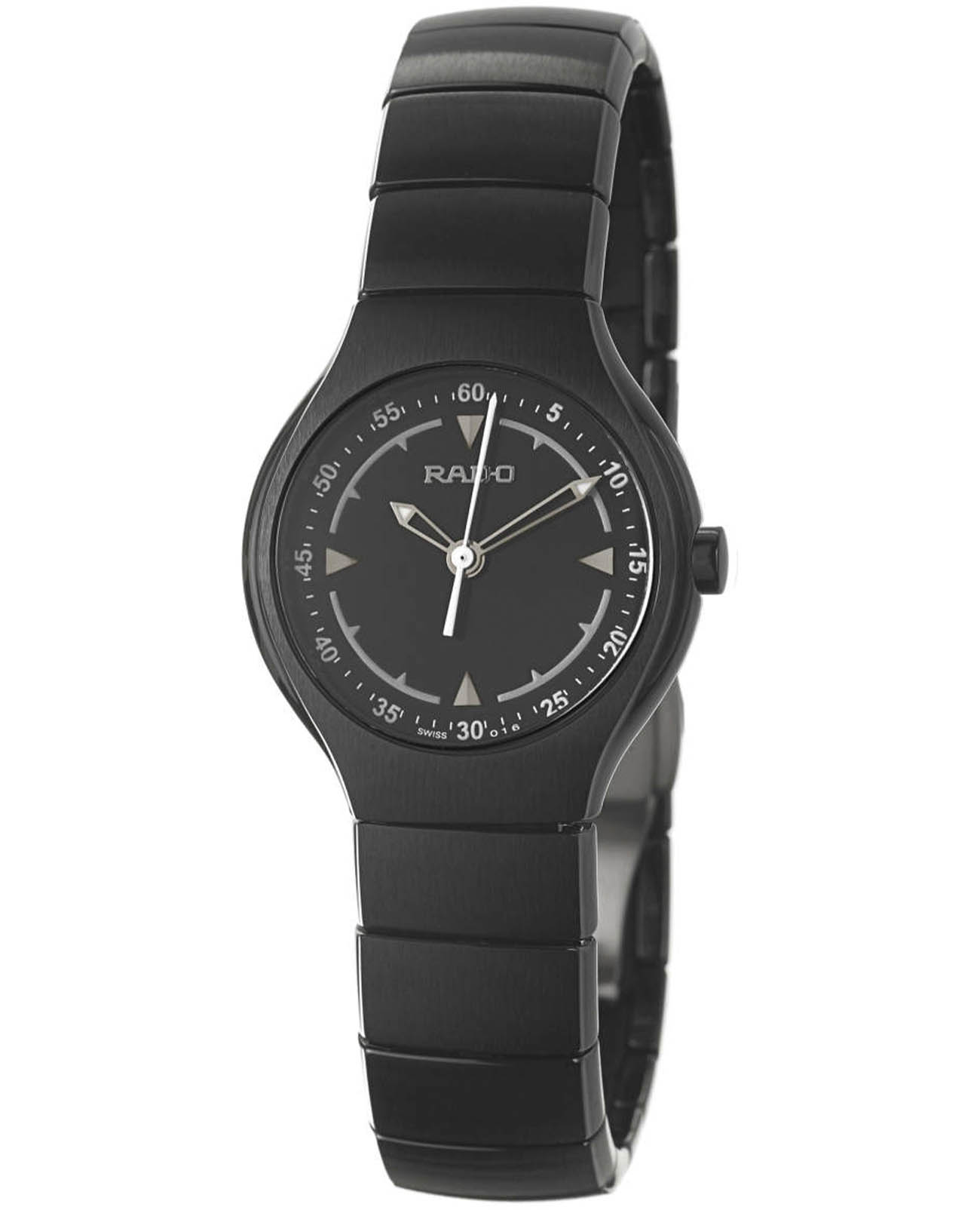 Rado Rado True R27678162  R27678162 кварцевые женские часы черный циферблат, браслет высокотехнологичная плазменная керамика — вид спереди