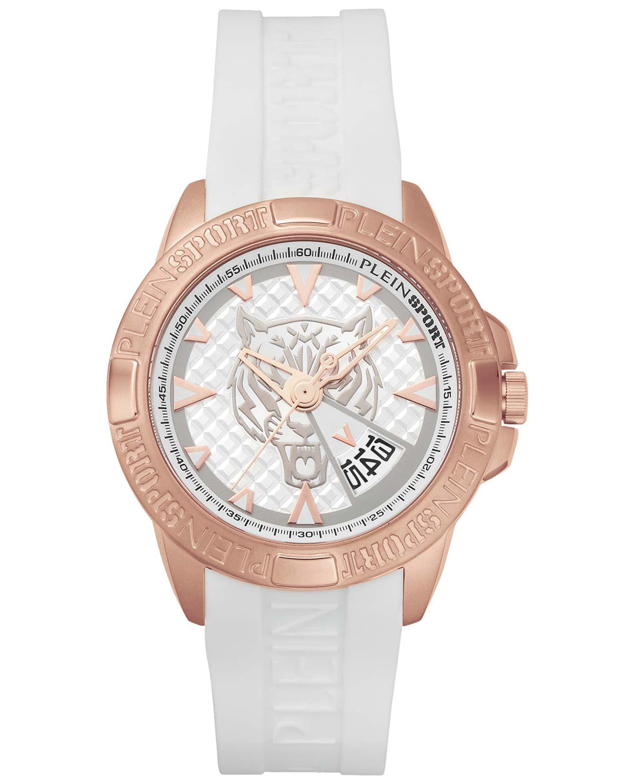 Plein Sport Plein Sport Touchdown PSFBA0723  PSFBA0723 кварцевые мужские часы белый циферблат, браслет силикон — вид спереди