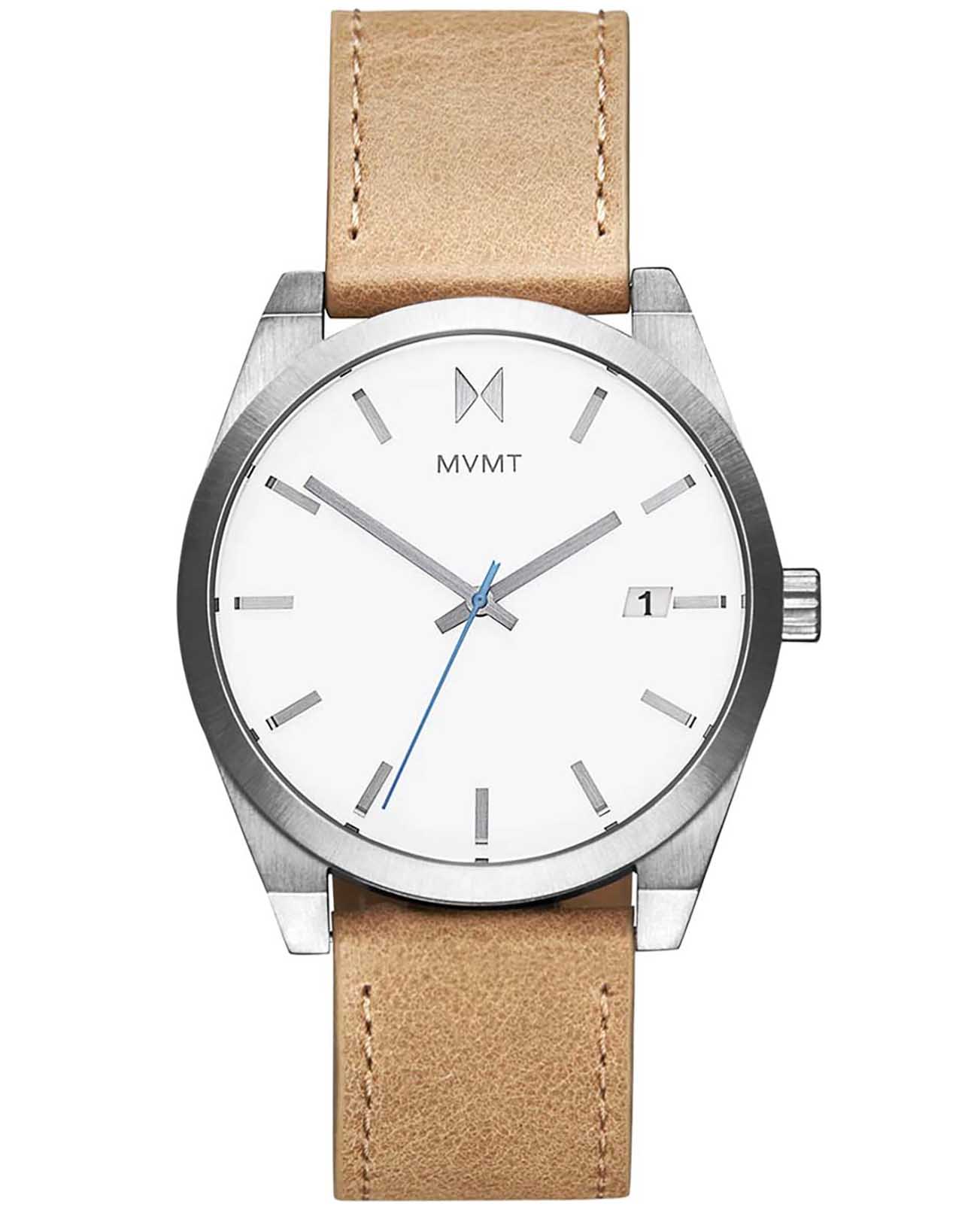 MVMT MVMT 28000040-D  28000040-D кварцевые мужские часы белый циферблат, браслет кожаный — вид спереди