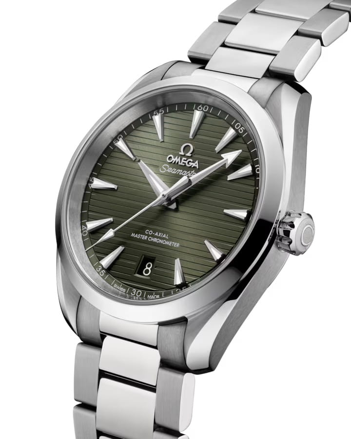 Omega Omega Seamaster Aqua Terra 220.10.38.20.10.003, seamaster швейцария мужские часы на браслете нержавеющая сталь боковой вид