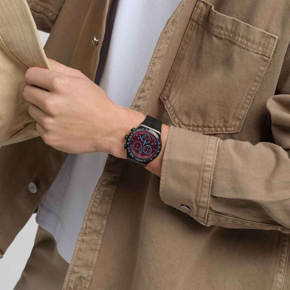 Оригинальные часы Swatch Swatch I New Chrono YVB417 кварцевые калибр механизма  общий вид