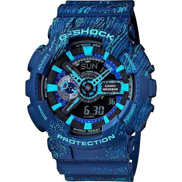 Casio Casio G-Shock GA-110TX-2A GA-110 GA-110TX-2A электронные мужские часы черный циферблат, браслет пластик — вид спереди