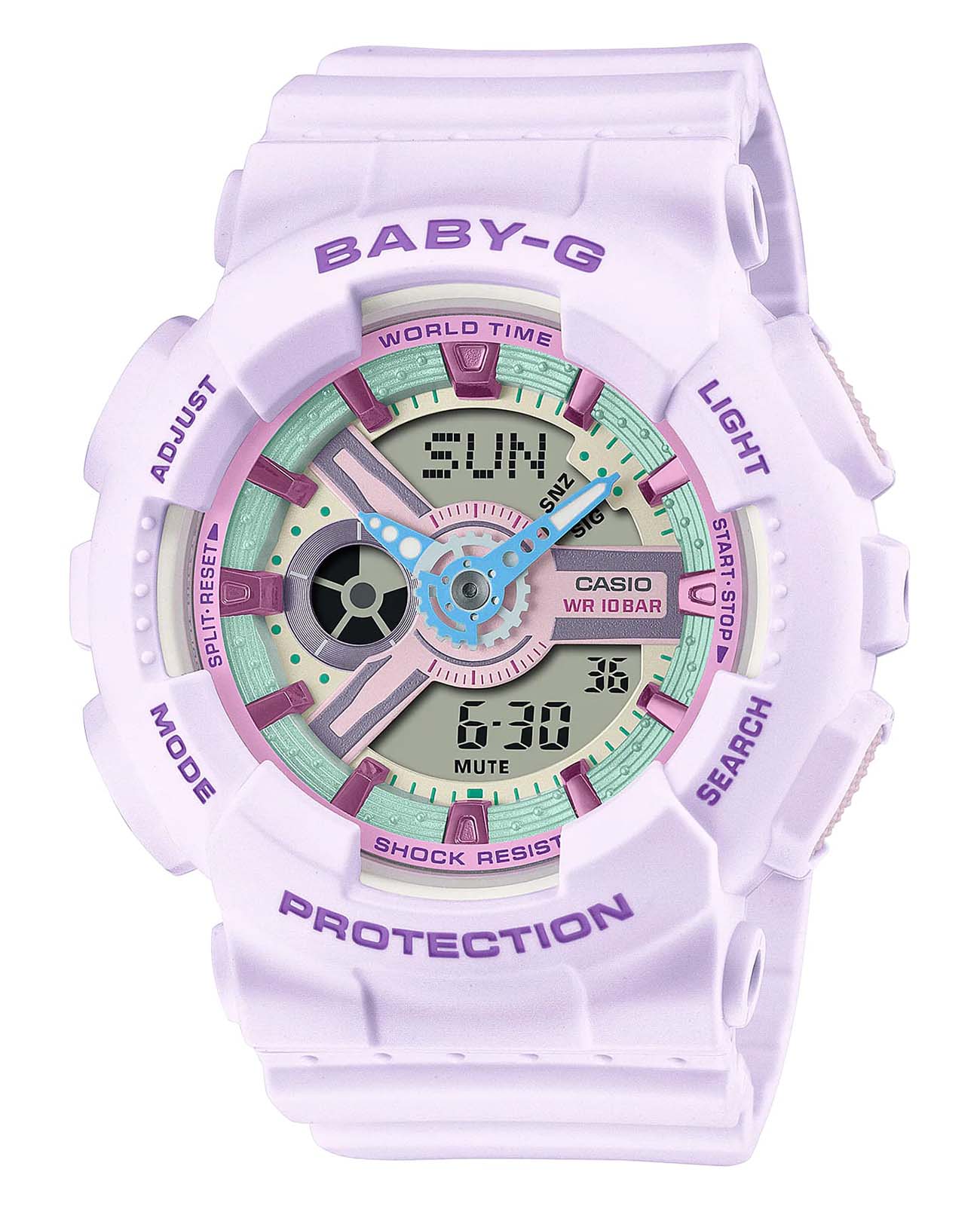 Casio Casio Baby-G BA-110XPM-6A  BA-110XPM-6A кварцевые женские часы  циферблат, браслет пластик — вид спереди