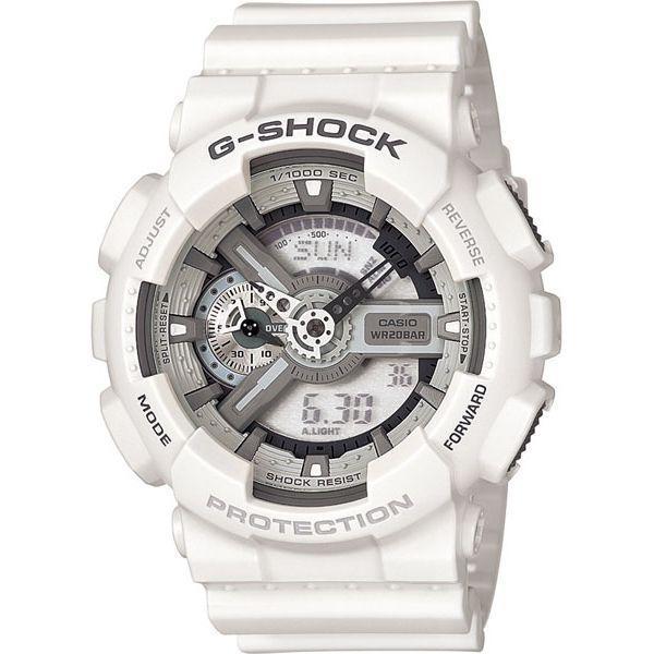 Casio Casio G-Shock GA-110C-7A GA-110 GA-110C-7A электронные мужские часы серый циферблат, браслет пластик — вид спереди