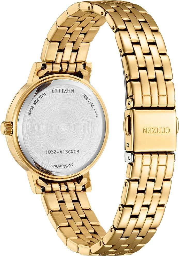 Citizen Citizen Elegance EL3103-57D,  япония женские часы на браслете нержавеющая сталь с ip-покрытием боковой вид