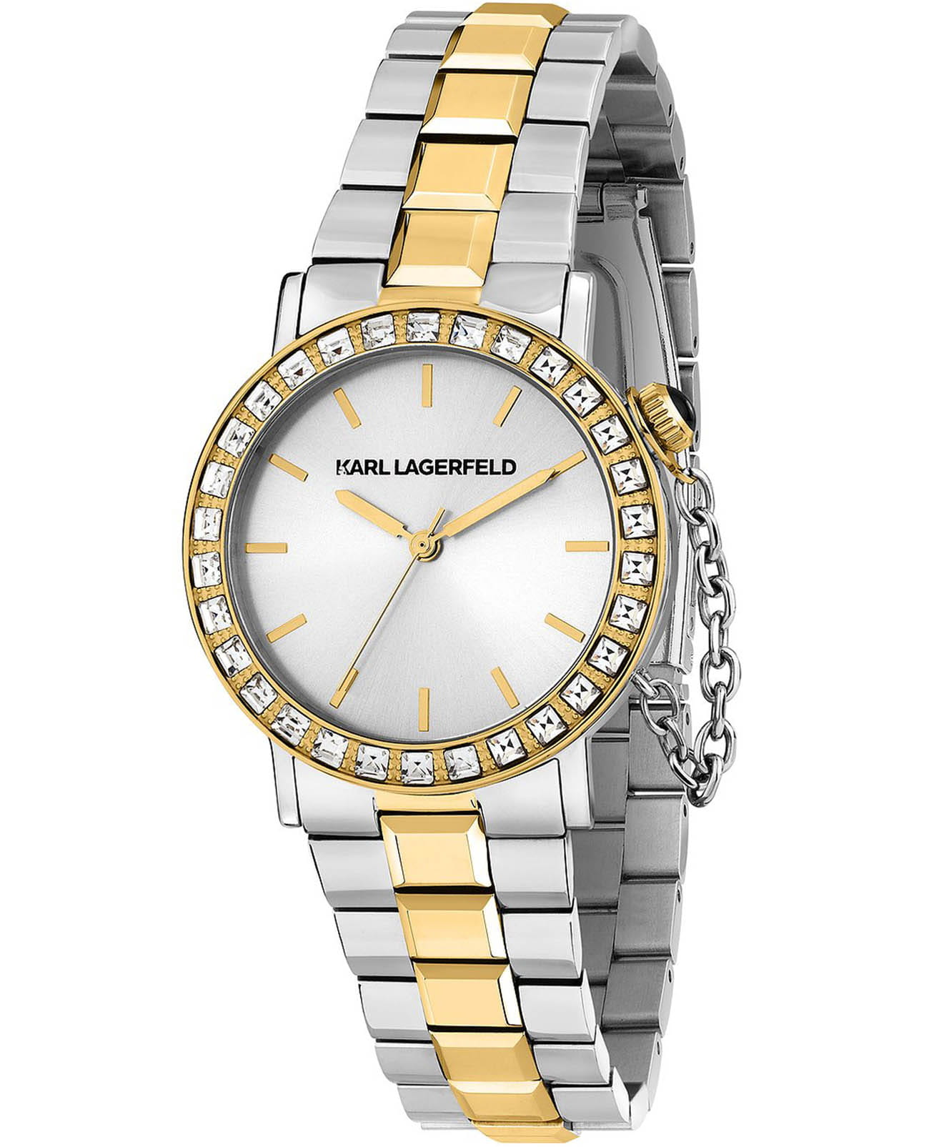 Karl Lagerfeld Karl Lagerfeld Crystals R0553100504  R0553100504 кварцевые женские часы белый циферблат, браслет нержавеющая сталь с ip-покрытием — вид спереди