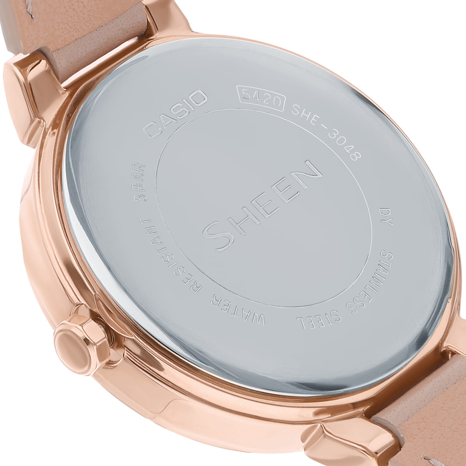 Casio Casio Sheen SHE-3048PGL-7BUER, sheen япония женские часы на браслете кожаный боковой вид