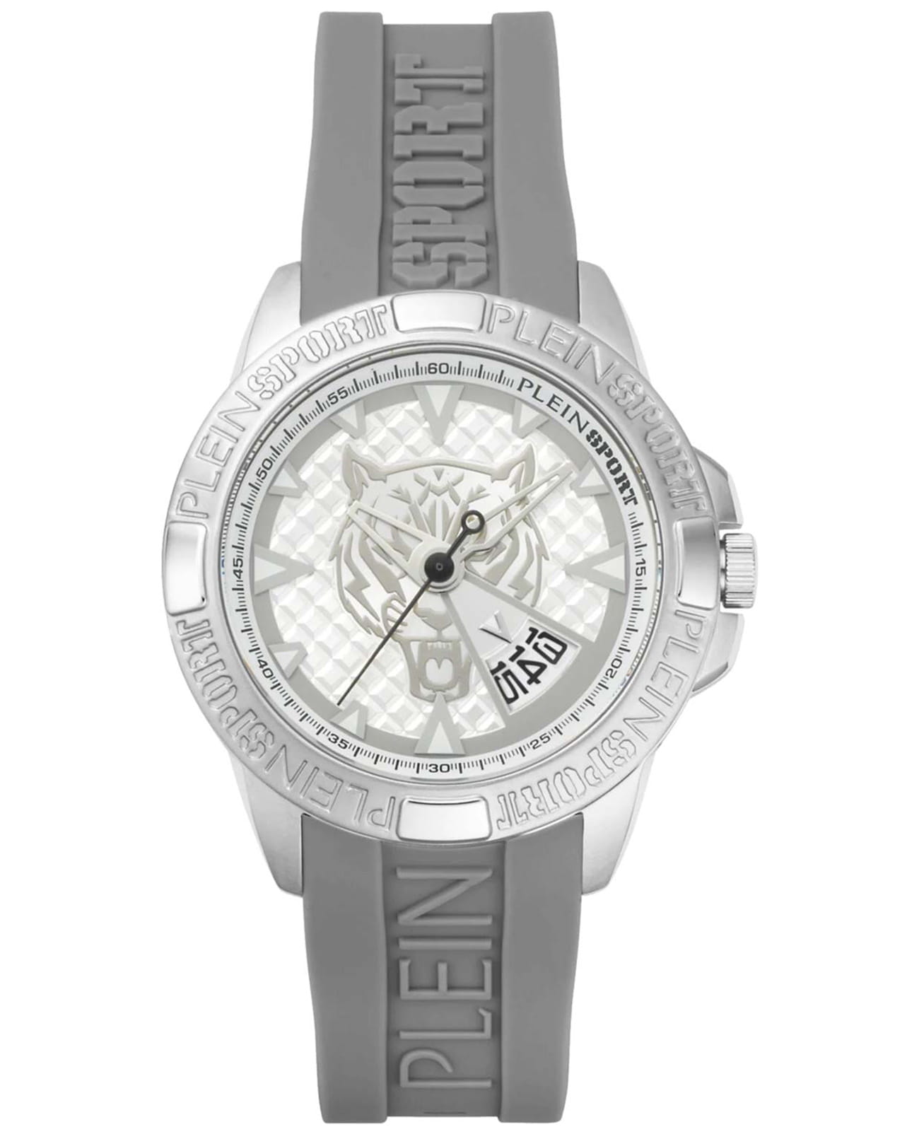 Plein Sport Plein Sport Touchdown PSFBA0623  PSFBA0623 кварцевые мужские часы белый циферблат, браслет силикон — вид спереди