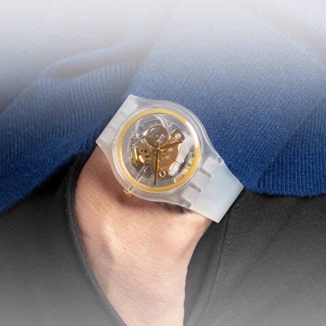 Swatch Swatch New Gent Swatch Pay! SVIZ102-5300 кварцевые мужские часы часы крупный план прозрачный циферблата