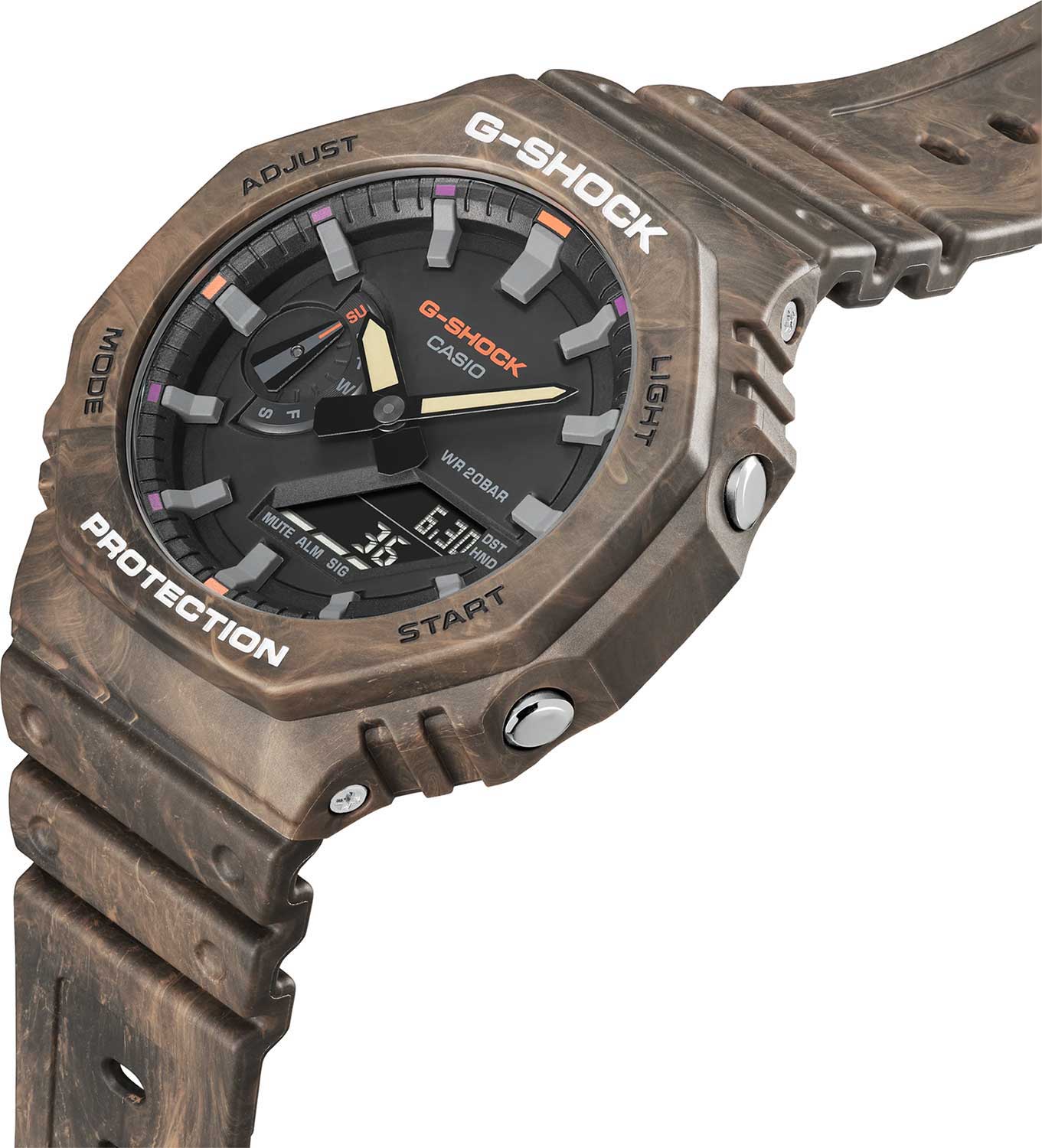 Casio Casio G-Shock GA-2100FR-5A электронные мужские часы часы крупный план черный циферблата