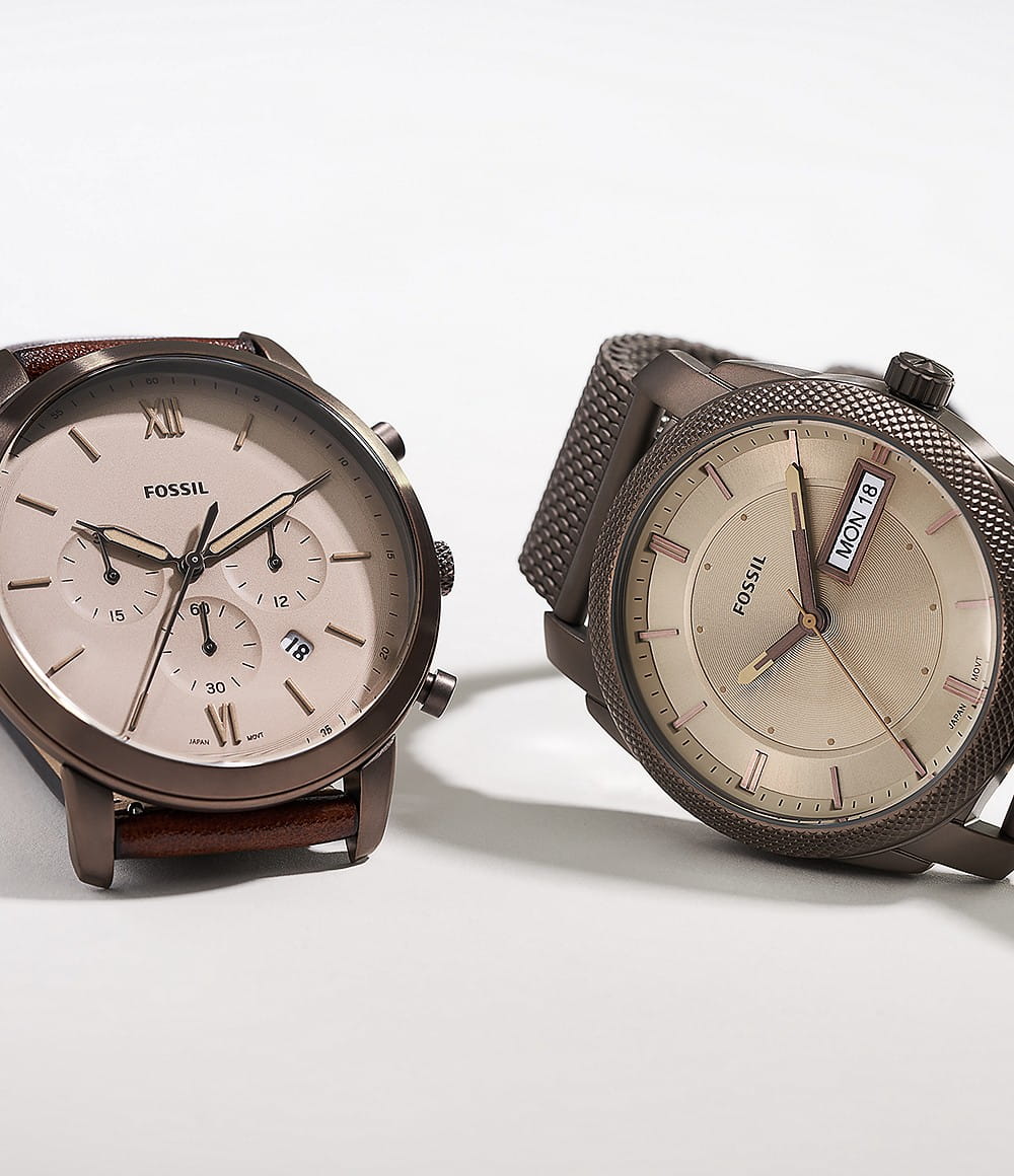 Fossil Fossil Machine FS5936 мужские часы коричневый циферблат на запястье