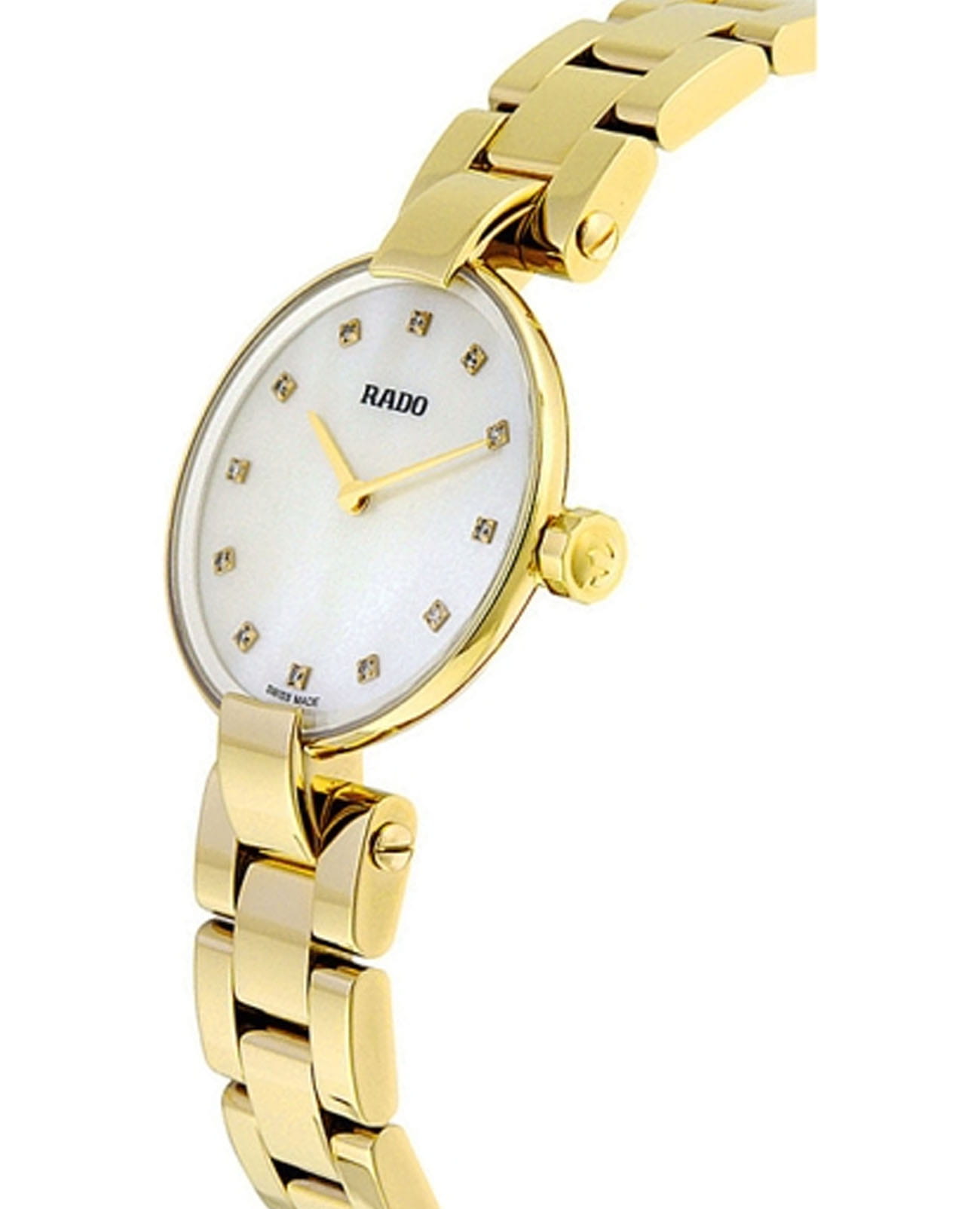 Rado Rado Coupole Classic Diamonds R22857923, coupole швейцария женские часы на браслете нержавеющая сталь с pvd-покрытием боковой вид