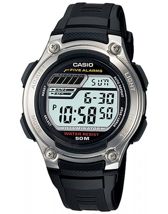 Casio Casio Collection W-212H-1A  W-212H-1A кварцевые мужские часы серый циферблат, браслет пластик — вид спереди
