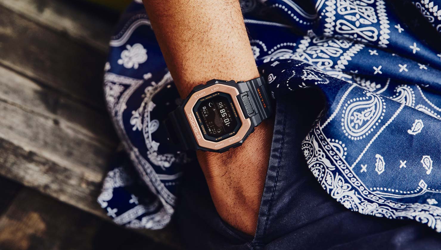 Casio Casio G-Shock GBX-100NS-4E, g-shock япония мужские часы на браслете полимер боковой вид