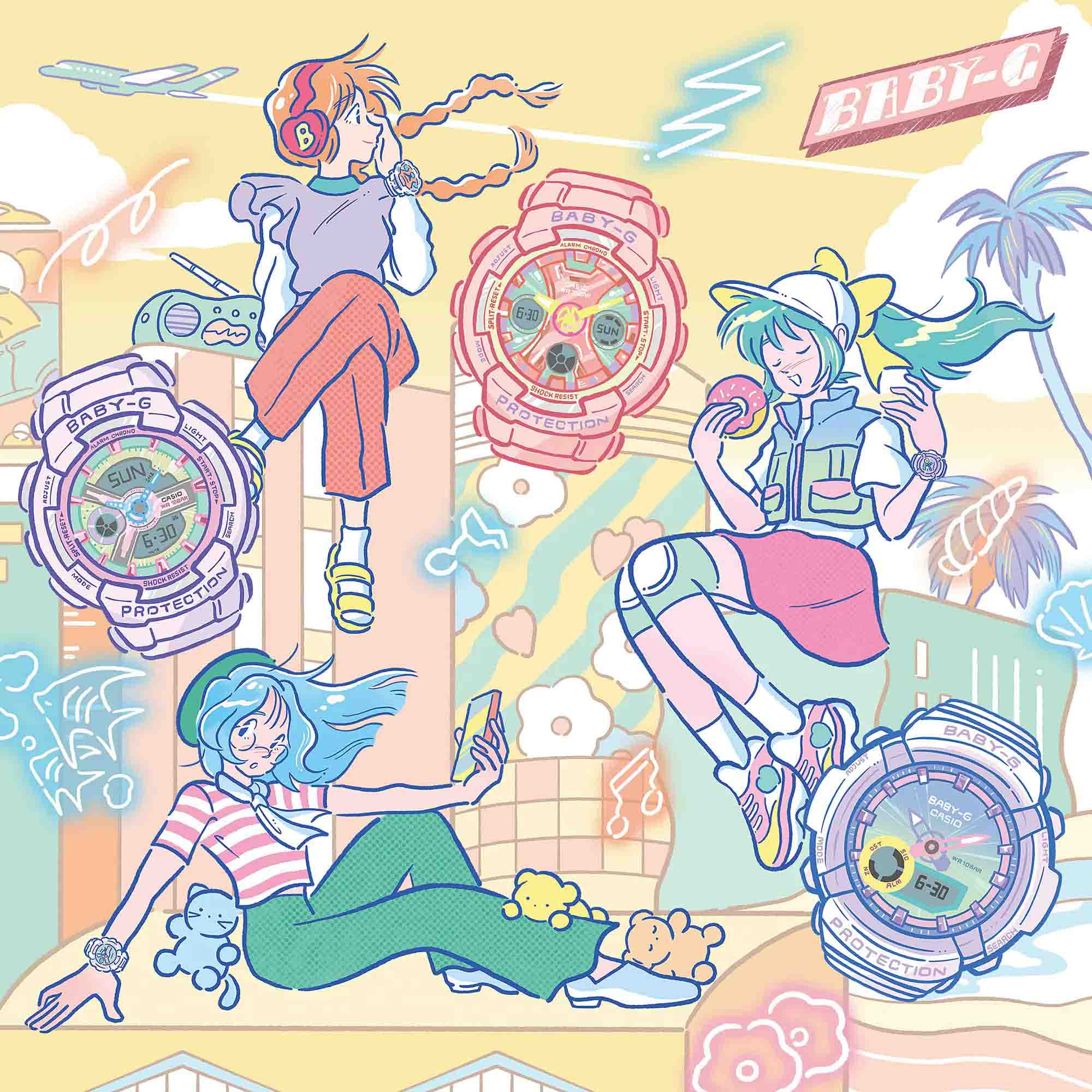 Casio Casio Baby-G BA-110XPM-6A женские часы  циферблат на запястье