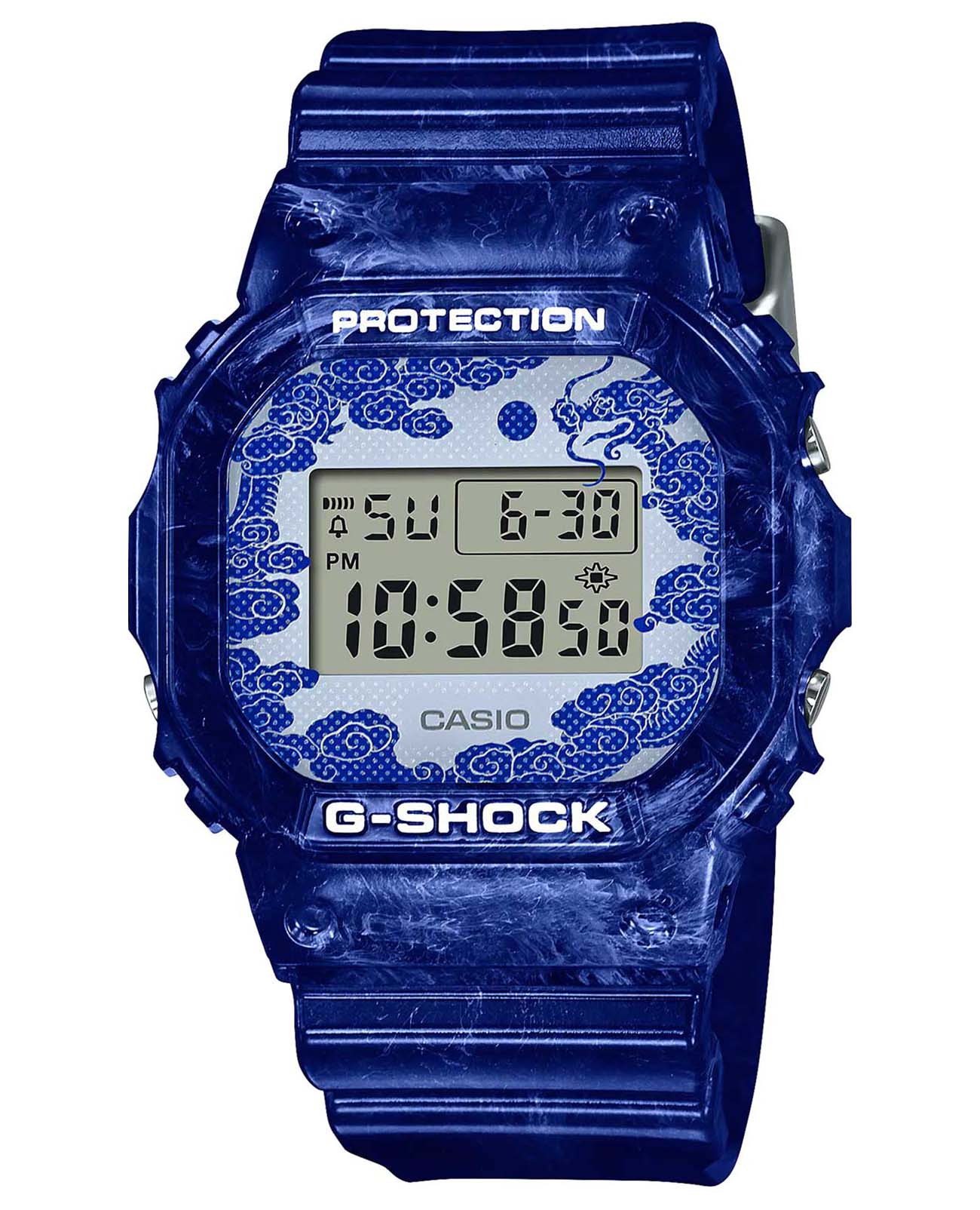 Casio Casio G-Shock DW-5600BWP-2 DW-5600 DW-5600BWP-2 электронные мужские часы серый циферблат, браслет пластик — вид спереди