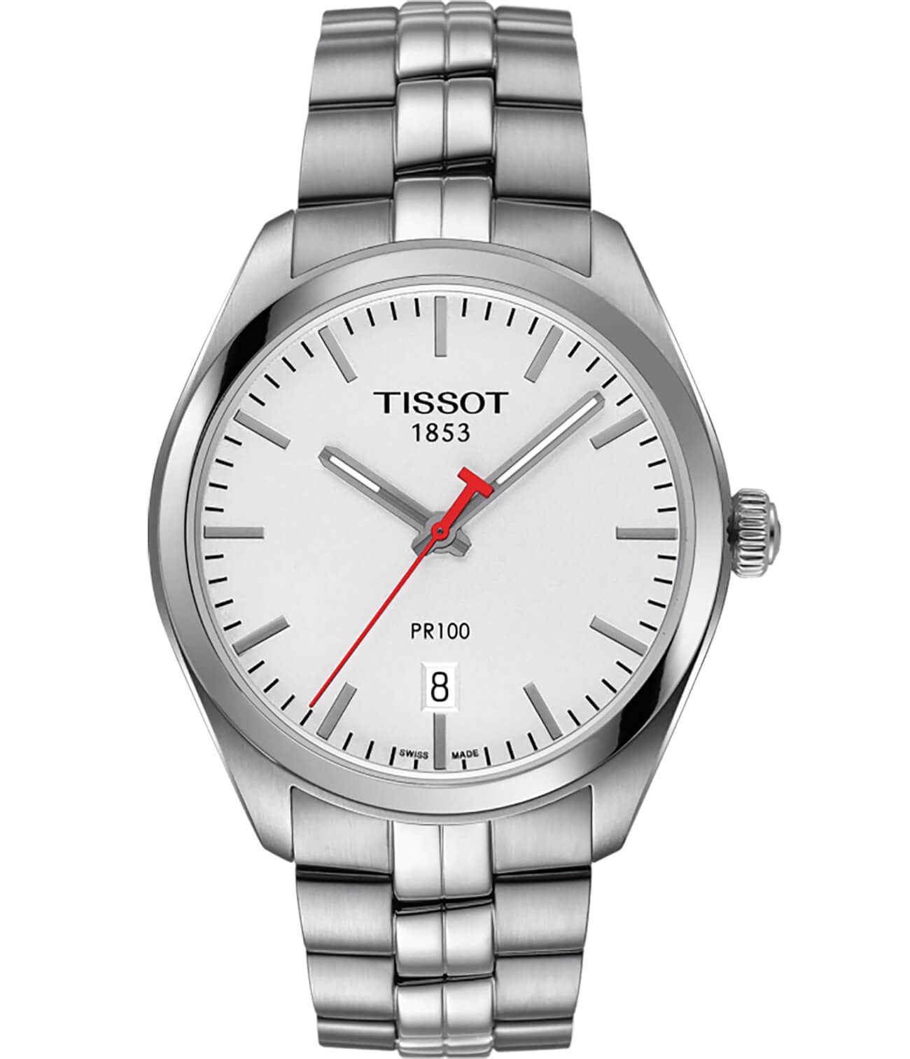 Tissot Tissot PR 100 NBA Special Edition T101.410.11.031.01 PR 100 T1014101103101 кварцевые мужские часы белый циферблат, браслет нержавеющая сталь — вид спереди
