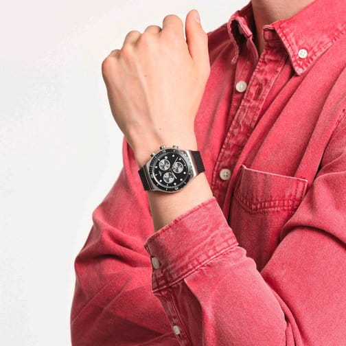 Swatch Swatch I New Chrono YVS487 мужские часы черный циферблат на запястье