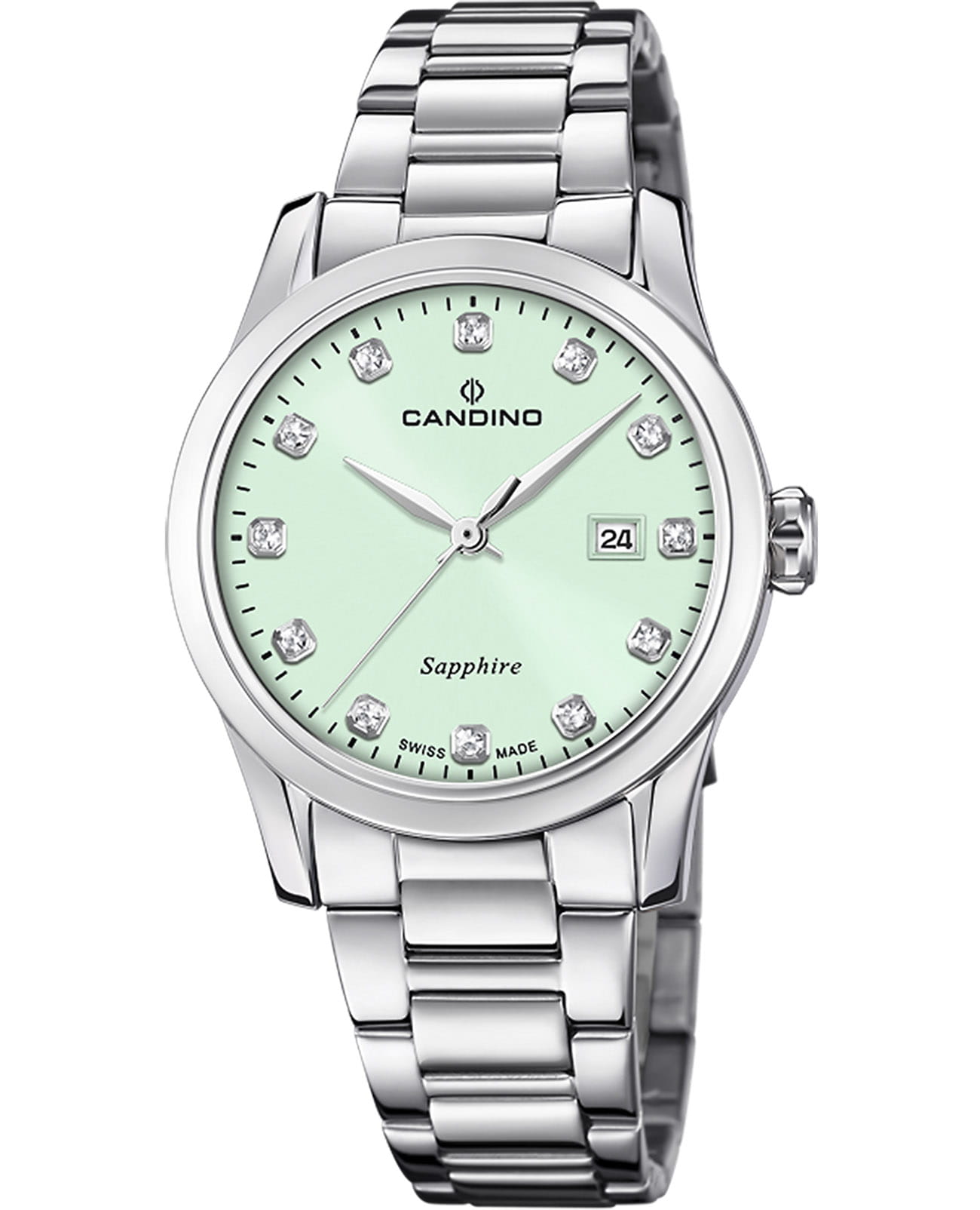 Candino Candino Lady Elegance C4738/5  C4738/5 кварцевые женские часы зеленый циферблат, браслет нержавеющая сталь — вид спереди