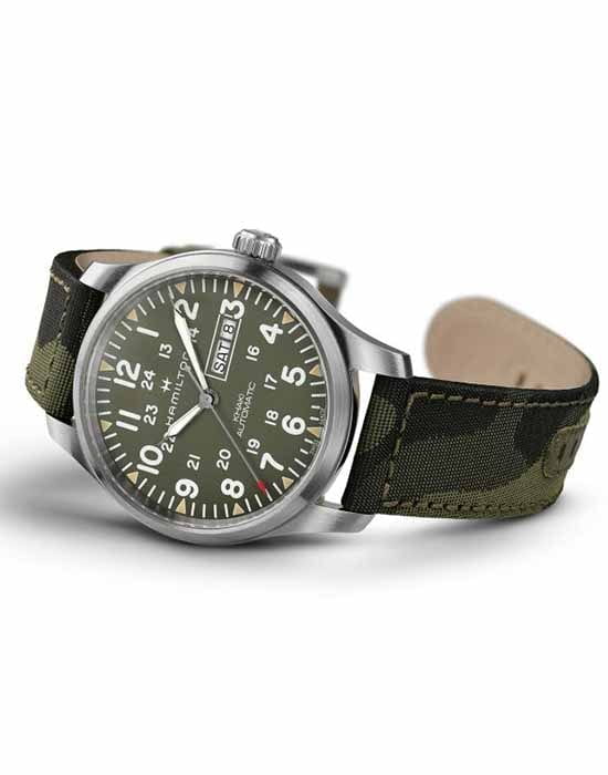 Hamilton Hamilton Khaki Field Day Date Auto H70535061 мужские часы зеленый циферблат на запястье