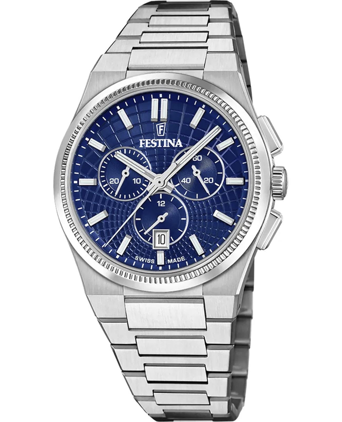 Festina Festina Rive F20059/2  F20059/2 кварцевые женские часы синий циферблат, браслет нержавеющая сталь — вид спереди