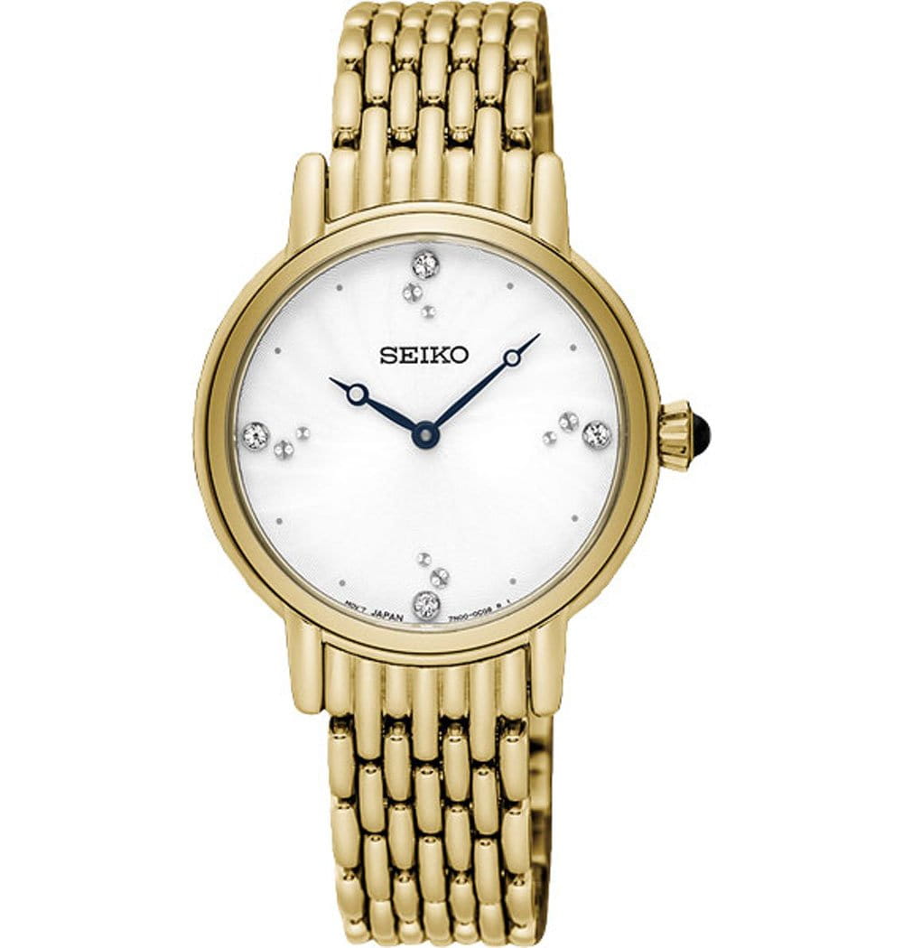 Seiko Seiko Conceptual Series Dress SFQ804P1  SFQ804P1 кварцевые женские часы белый циферблат, браслет  — вид спереди