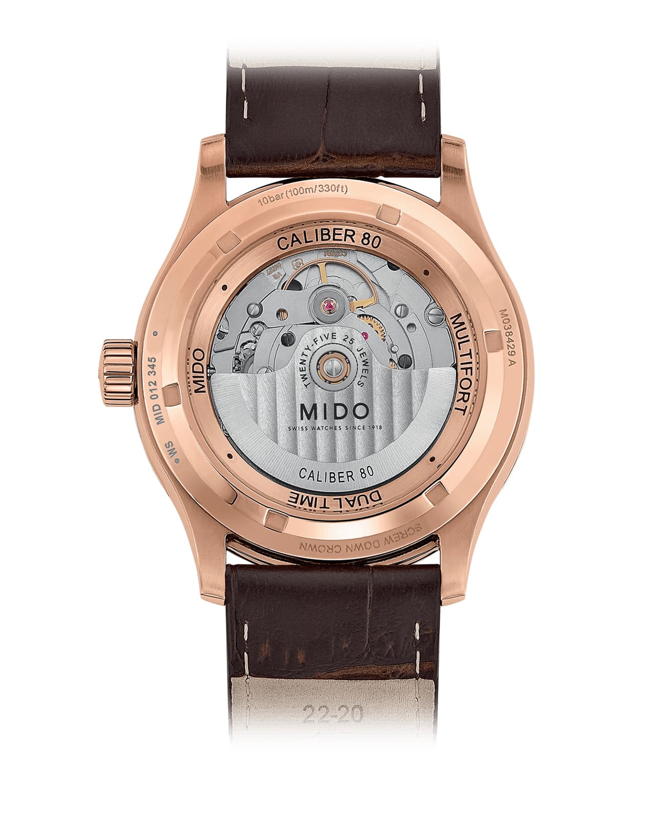 Mido Mido Multifort Dual Time M038.429.36.061.00 , наручные мужские часы фото под углом