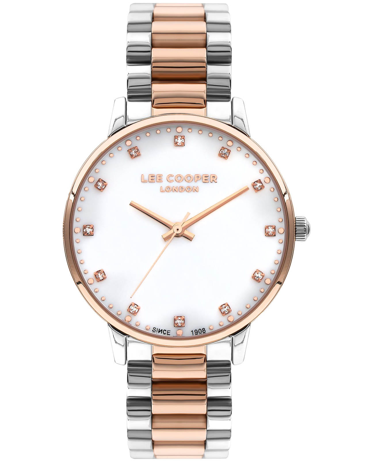 Lee Cooper Lee Cooper LC07548.520  LC07548.520 кварцевые женские часы серебристый циферблат, браслет нержавеющая сталь с ip-покрытием — вид спереди