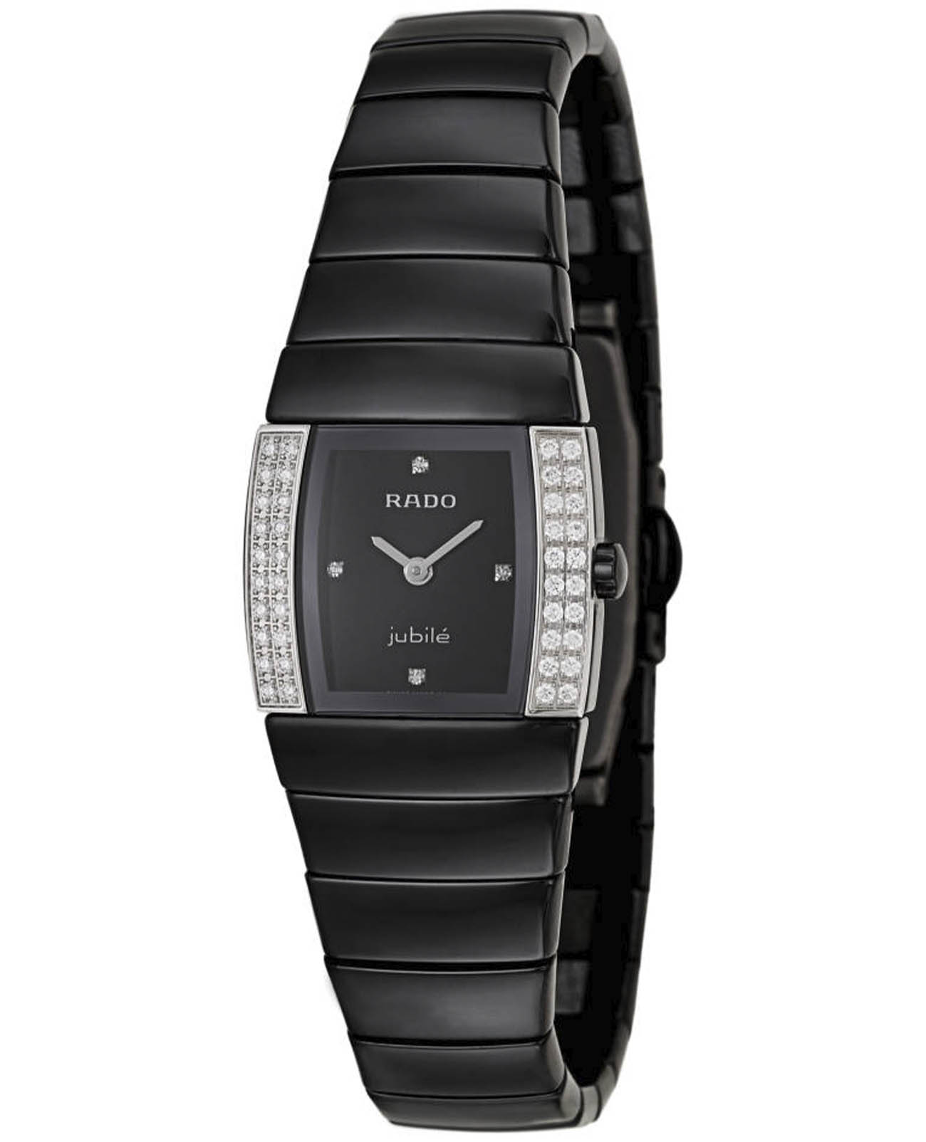 Rado Rado Sintra R13618712  R13618712 кварцевые женские часы черный циферблат, браслет керамика — вид спереди