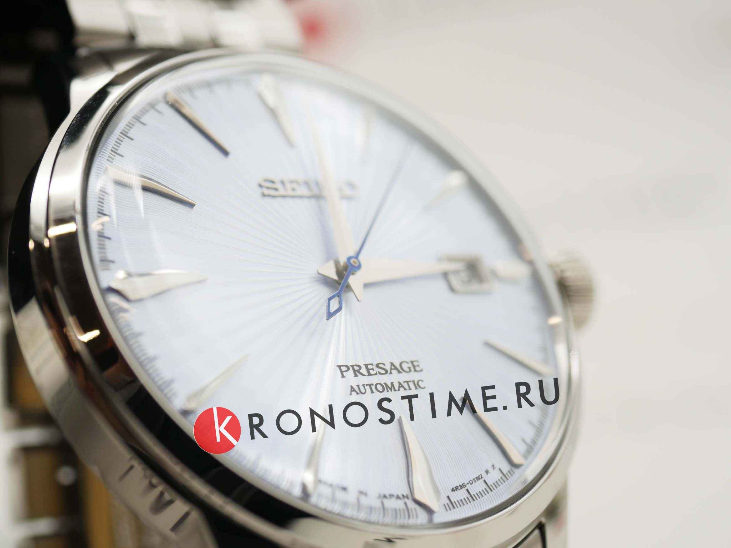 Seiko Seiko Presage SRPE19J1 мужские часы голубой циферблат на запястье