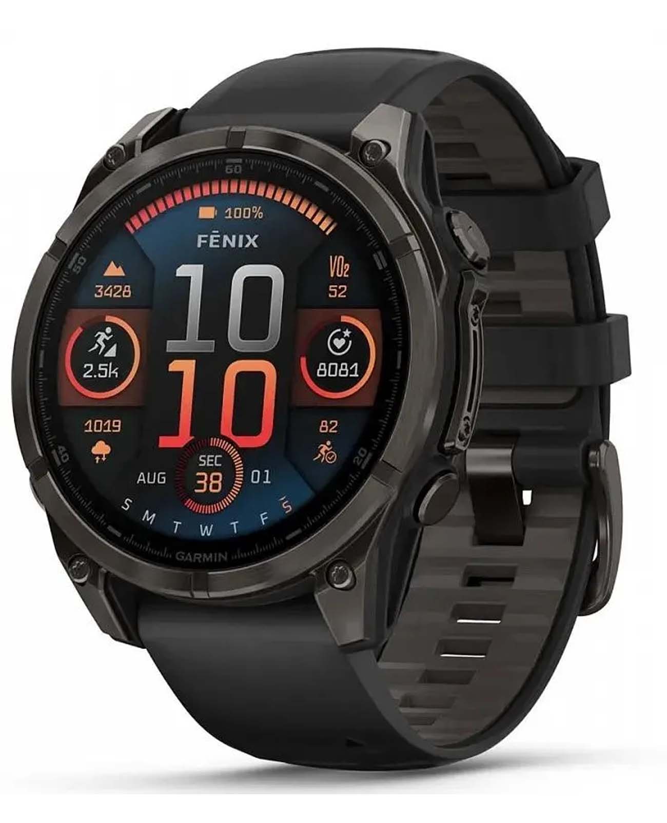 Garmin Garmin Fenix 8 010-02904-21  010-02904-21 электронные мужские часы  циферблат, браслет силикон — вид спереди