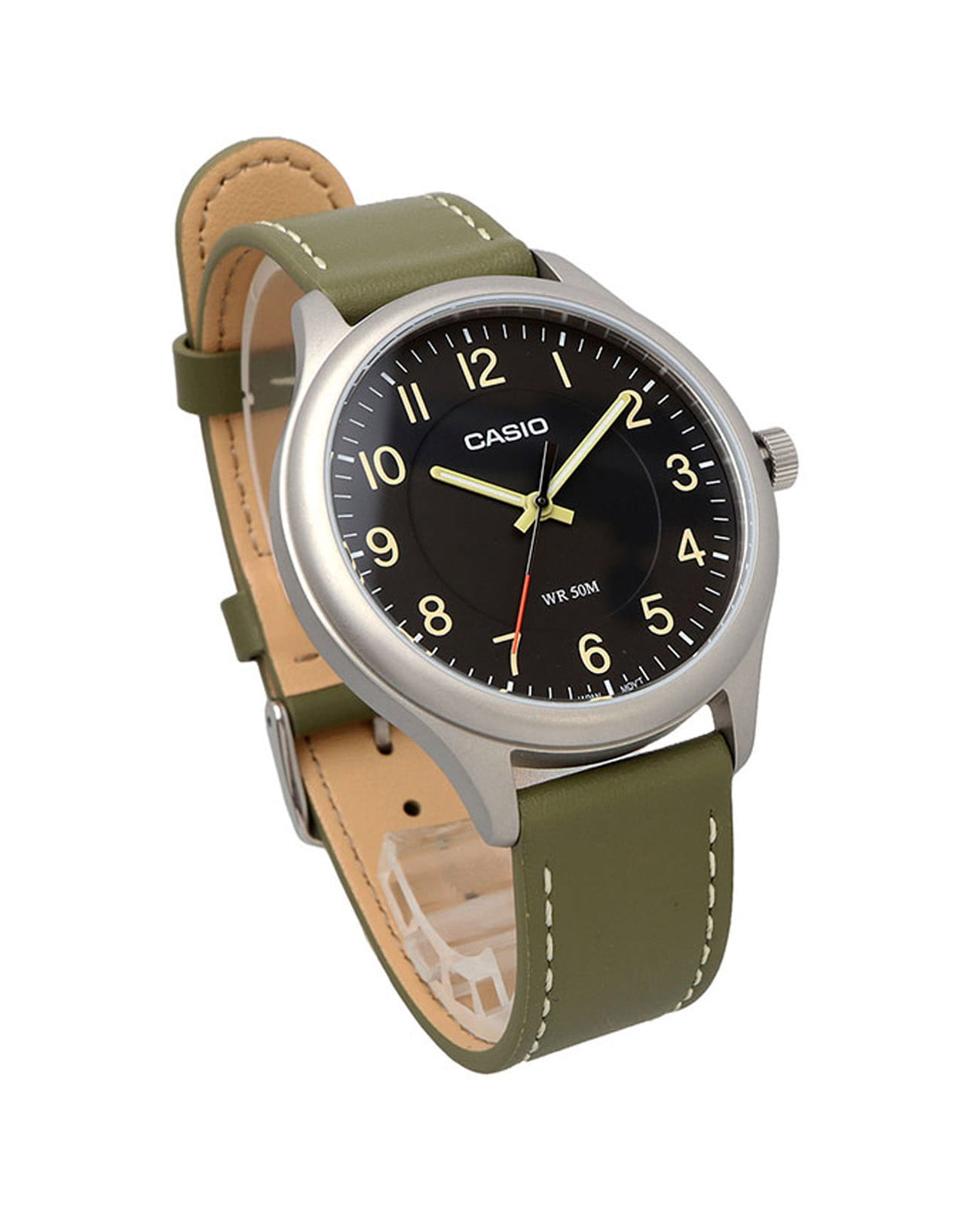 Casio Casio Collection MTP-B160L-1B2V, collection япония мужские часы на браслете кожаный боковой вид