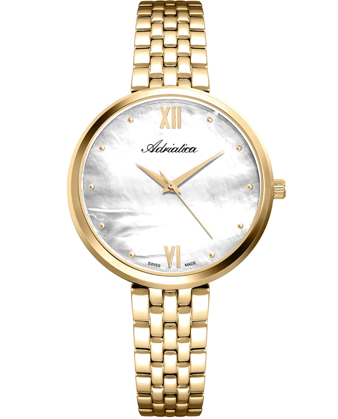 Adriatica Adriatica Essence A3760.118FQ  A3760.118FQ кварцевые женские часы перламутровый циферблат, браслет сталь c pvd покрытием — вид спереди
