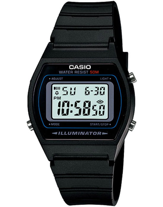 Casio Casio Collection W-202-1A  W-202-1A кварцевые мужские часы серый циферблат, браслет пластик — вид спереди