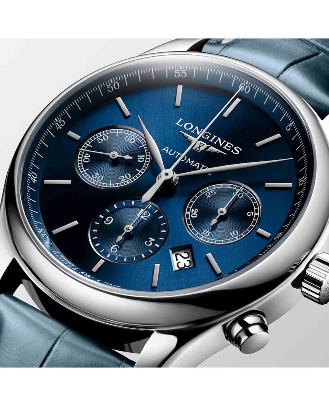 Longines Longines Master Collection L2.759.4.92.0 мужские часы синий циферблат на запястье