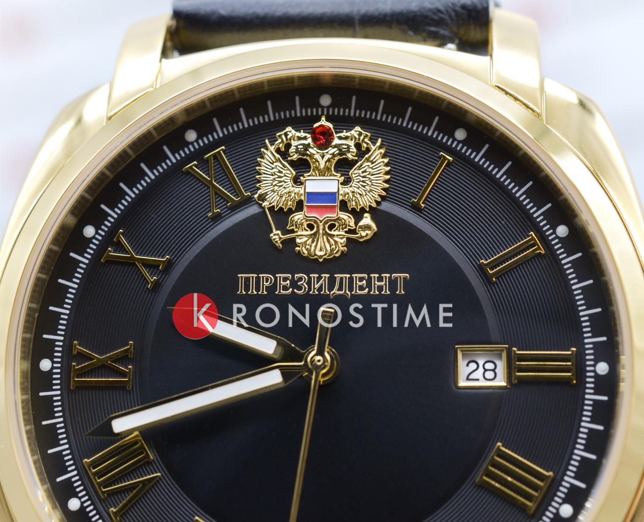 Президент Президент 9116122,  россия мужские часы на браслете кожаный боковой вид